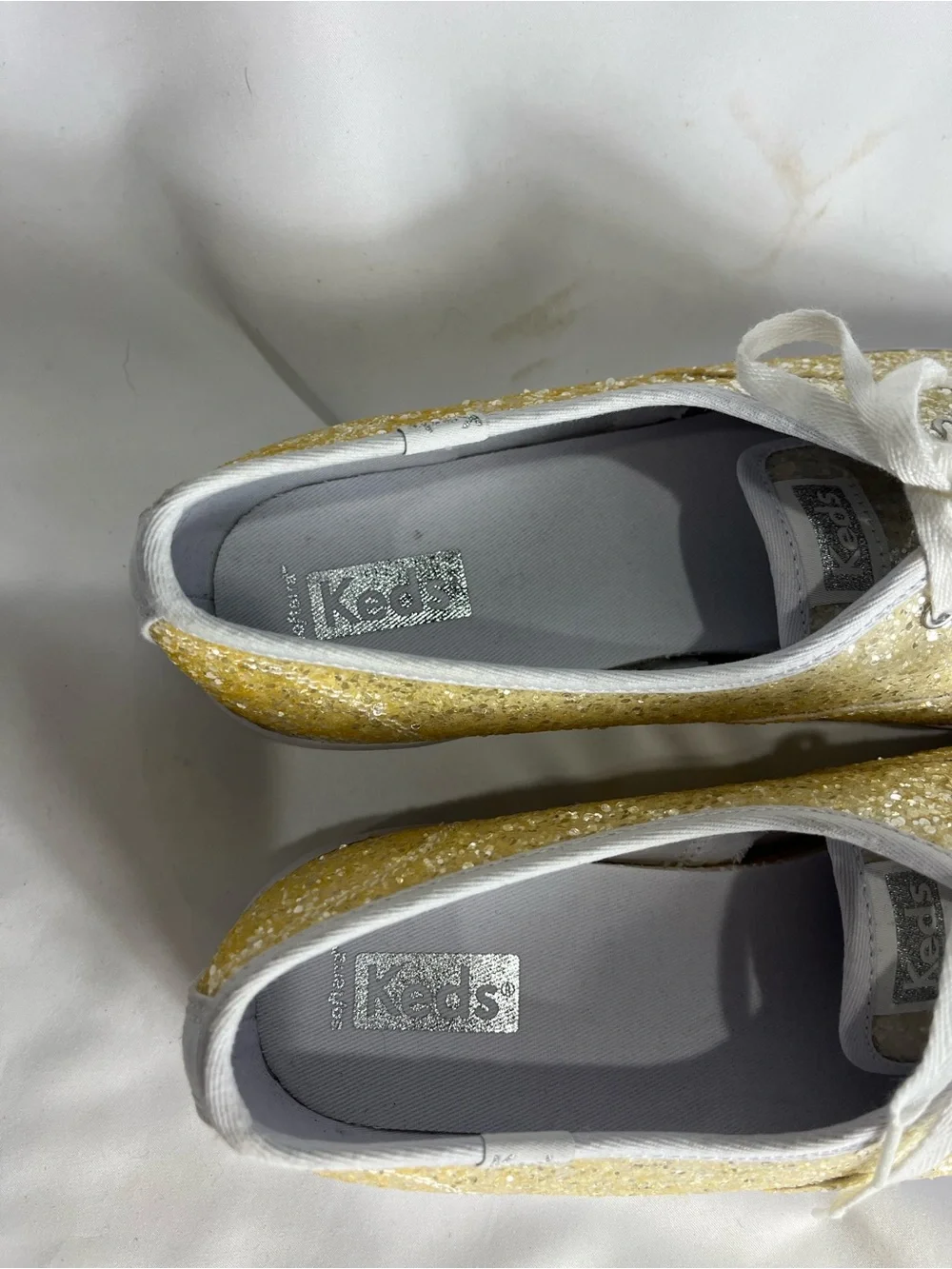 KEDS Champion Glitter Celebrations Low-Top Lace Up Sneakers Gold/white Sz 9